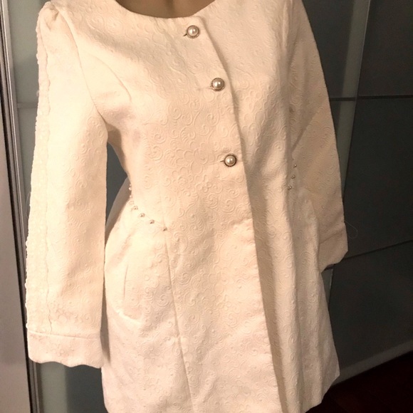 White jacquard jacket classic nwt new with tags - Picture 5 of 5